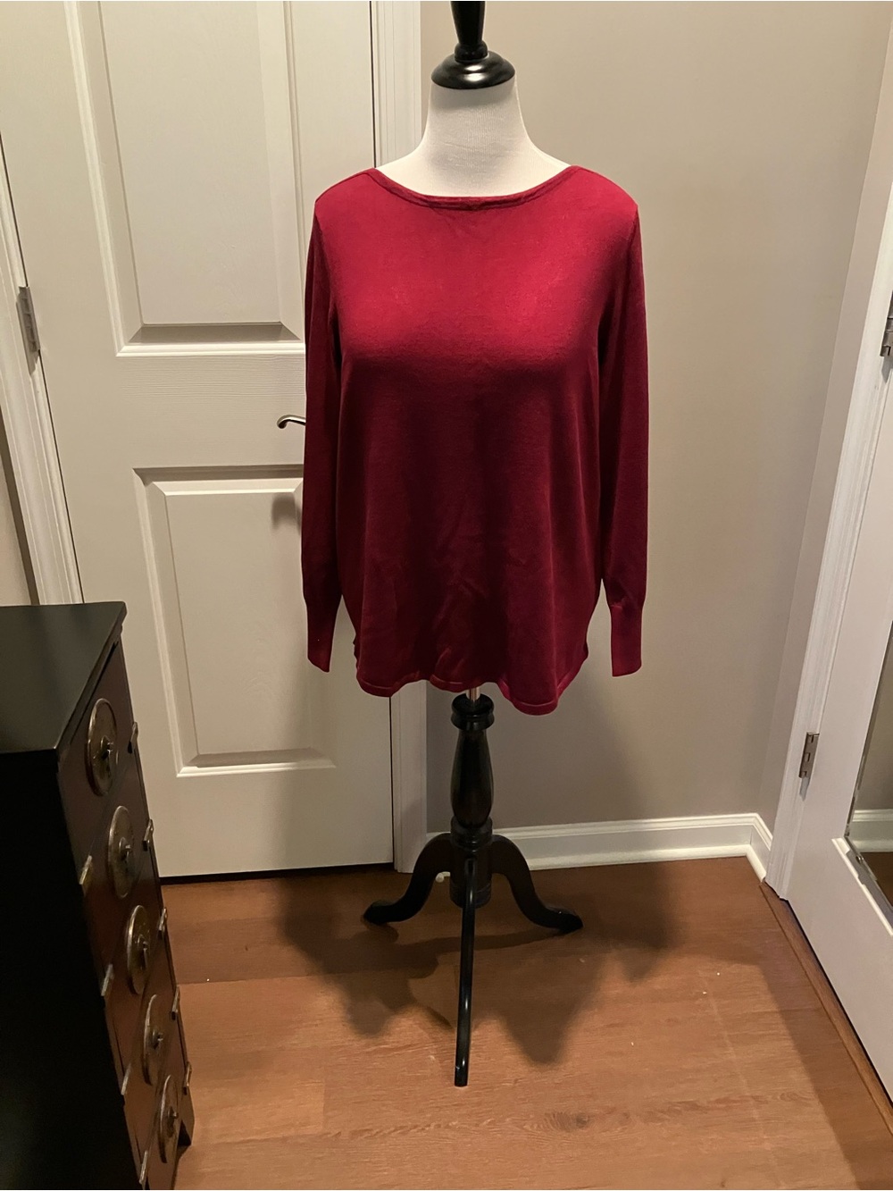 Chico's Knit Crewneck Top - Burgundy